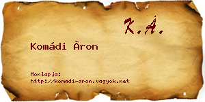 Komádi Áron névjegykártya